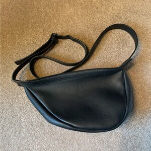 The Row Small Slouchy Banana Bag Smooth Calf Leather Black